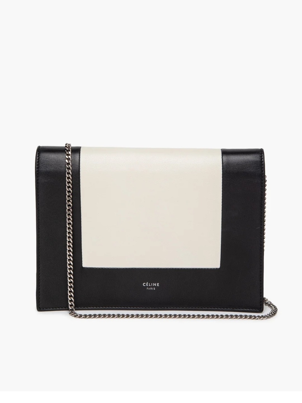 Céline Black/White Calfskin Frame Evening Clutch on Chain Bag Like New